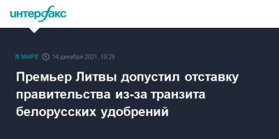 Ингрида Шимоните - Литва - Премьер Литвы допустил отставку правительства из-за транзита белорусских удобрений - interfax.ru - Москва - США - Белоруссия - Литва