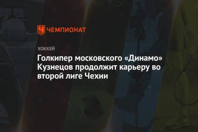 Голкипер московского «Динамо» Кузнецов продолжит карьеру во второй лиге Чехии - championat.com - Москва - Чехия
