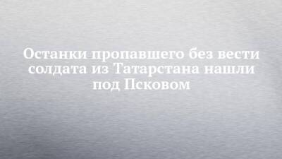 Останки пропавшего без вести солдата из Татарстана нашли под Псковом - chelny-izvest.ru - респ. Татарстан - Набережные Челны - Псковская обл. - Псков