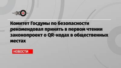 Татьяна Голикова - Василий Пискарев - Комитет Госдумы по безопасности рекомендовал принять в первом чтении законопроект о QR-кодах в общественных местах - echo.msk.ru