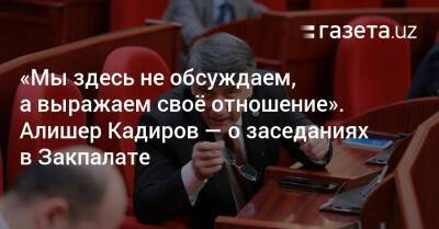 «Мы здесь не обсуждаем, а выражаем своё отношение». Алишер Кадиров — о заседаниях в Закпалате - gazeta.uz - Узбекистан