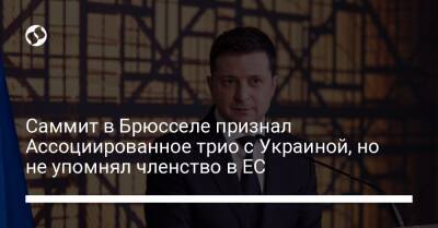 Саммит в Брюсселе признал Ассоциированное трио с Украиной, но не упомнял членство в ЕС - liga.net - Украина - Брюссель