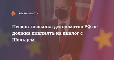 Владимир Путин - Мария Захарова - Дмитрий Песков - Олаф Шольц - Песков: высылка дипломатов РФ не должна повлиять на диалог с Шольцем - ren.tv - Россия - Германия