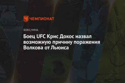 Александр Волков - Боец UFC Крис Докос назвал возможную причину поражения Волкова от Льюиса - championat.com - Россия