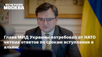 Владимир Зеленский - Дмитрий Кулеба - Глава МИД Украины потребовал от НАТО четких ответов по срокам вступления в альянс - vm.ru - Украина - Киев - Мадрид