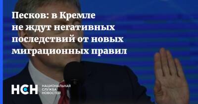 Дмитрий Песков - Песков - Песков: в Кремле не ждут негативных последствий от новых миграционных правил - nsn.fm - Россия