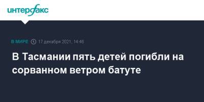Австралия - В Тасмании пять детей погибли на сорванном ветром батуте - interfax.ru - Москва - Австралия