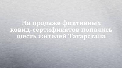 На продаже фиктивных ковид-сертификатов попались шесть жителей Татарстана - chelny-izvest.ru - респ. Татарстан - Набережные Челны