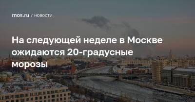 На следующей неделе в Москве ожидаются 20-градусные морозы - mos.ru - Москва