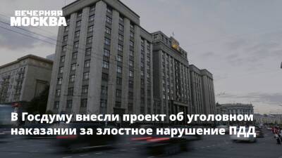 В Госдуму внесли проект об уголовном наказании за злостное нарушение ПДД - vm.ru