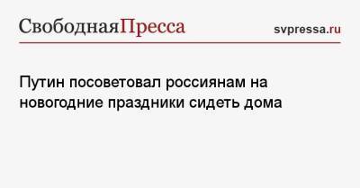 Владимир Путин - Путин посоветовал россиянам на новогодние праздники сидеть дома - svpressa.ru - Россия - Молдавия