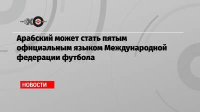 Арабский может стать пятым официальным языком Международной федерации футбола - echo.msk.ru - Катар