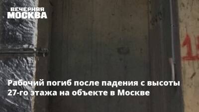 Людмила Нефедова - Рабочий погиб после падения с высоты 27-го этажа на объекте в Москве - vm.ru - Москва - Москва