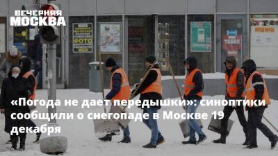«Погода не дает передышки»: синоптики сообщили о снегопаде в Москве 19 декабря - vm.ru - Москва - Московская обл. - Москва