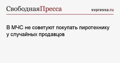 В МЧС не советуют покупать пиротехнику у случайных продавцов - svpressa.ru - Москва