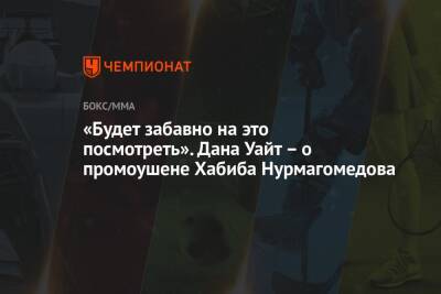 Хабиб Нурмагомедов - Дана Уайт - «Будет забавно на это посмотреть». Дана Уайт – о промоушене Хабиба Нурмагомедова - championat.com