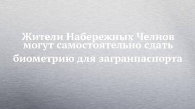 Жители Набережных Челнов могут самостоятельно сдать биометрию для загранпаспорта - chelny-izvest.ru - респ. Татарстан - Набережные Челны - Казань - Альметьевск
