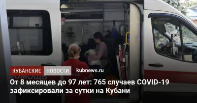 От 8 месяцев до 97 лет: 765 случаев COVID-19 зафиксировали за сутки на Кубани - kubnews.ru - Анапа - Сочи - Краснодарский край - Краснодар - Новороссийск - Ейск - район Динский - район Северский