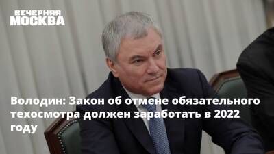 Вячеслав Володин - Володин: Закон об отмене обязательного техосмотра должен заработать в 2022 году - vm.ru