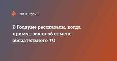 В Госдуме рассказали, когда примут закон об отмене обязательного ТО - ren.tv