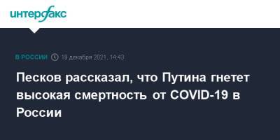 Владимир Путин - Дмитрий Песков - Песков рассказал, что Путина гнетет высокая смертность от COVID-19 в России - interfax.ru - Москва - Россия