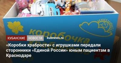 «Коробки храбрости» с игрушками передали сторонники «Единой России» юным пациентам в Краснодаре - kubnews.ru - Россия - Краснодарский край - Краснодар
