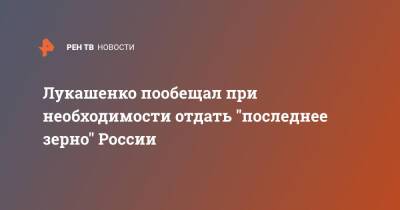 Александр Лукашенко - Игорь Бабушкин - Лукашенко пообещал при необходимости отдать "последнее зерно" России - ren.tv - Россия - Белоруссия - Астраханская обл. - Минск
