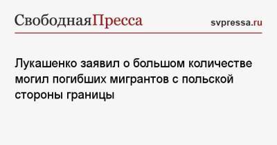 Александр Лукашенко - Лукашенко заявил о большом количестве могил погибших мигрантов с польской стороны границы - svpressa.ru - Белоруссия - Польша