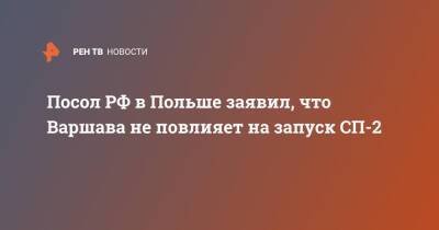 Сергей Андреев - Посол РФ в Польше заявил, что Варшава не повлияет на запуск СП-2 - ren.tv - Россия - Польша - Варшава