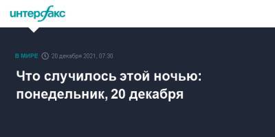 Что случилось этой ночью: понедельник, 20 декабря - interfax.ru - Москва - Россия