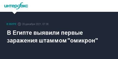 В Египте выявили первые заражения штаммом "омикрон" - interfax.ru - Москва - Египет - Юар