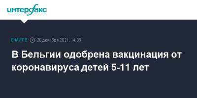 Бельгия - В Бельгии одобрена вакцинация от коронавируса детей 5-11 лет - interfax.ru - Москва - Бельгия
