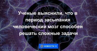 Ученые выяснили, что в период засыпания человеческий мозг способен решать сложные задачи - news.mail.ru