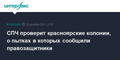 Ева Меркачева - СПЧ проверит красноярские колонии, о пытках в которых сообщили правозащитники - interfax.ru - Москва - Россия - Красноярск - Красноярск