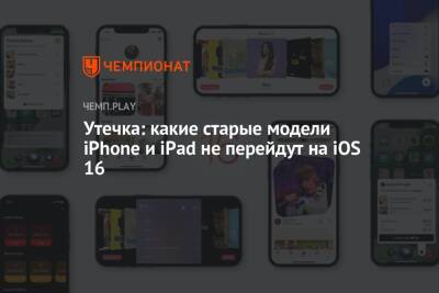 Утечка: какие старые модели iPhone и iPad не перейдут на iOS 16 - championat.com