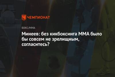 Магомед Исмаилов - Владимир Минеев - Минеев: без кикбоксинга ММА было бы совсем не зрелищным, согласитесь? - championat.com - Россия