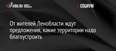 От жителей Ленобласти ждут предложения, какие территории надо благоустроить - ivbg.ru - Украина - Ленинградская обл. - Благоустройство - Ленобласть