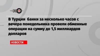 Реджеп Тайип Эрдоган - В Турции банки за несколько часов с вечера понедельника провели обменные операции на сумму до 1,5 миллиардов долларов - echo.msk.ru - Турция