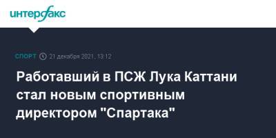 Лука Каттани - Паоло Ваноль - Работавший в ПСЖ Лука Каттани стал новым спортивным директором "Спартака" - sport-interfax.ru - Москва