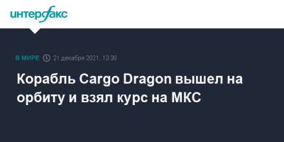 Корабль Cargo Dragon вышел на орбиту и взял курс на МКС - interfax.ru - Москва - США