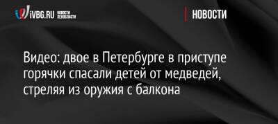 Видео: двое в Петербурге в приступе горячки спасали детей от медведей, стреляя из оружия с балкона - ivbg.ru - Украина - Санкт-Петербург - Петербург