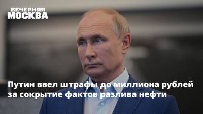 Владимир Путин - Путин ввел штрафы до миллиона рублей за сокрытие фактов разлива нефти - vm.ru - Россия