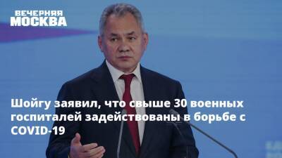 Сергей Шойгу - Владимир Путин - Шойгу заявил, что свыше 30 военных госпиталей задействованы в борьбе с COVID-19 - vm.ru - Россия