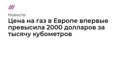 Сергей Макогон - Цена на газ в Европе впервые превысила 2000 долларов за тысячу кубометров - tvrain.ru - Украина - Германия - Польша