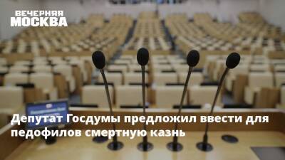 Депутат Госдумы предложил ввести для педофилов смертную казнь - vm.ru - Россия