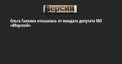 Ольга Галкина отказалась от мандата депутата МО «Морской» - neva.versia.ru - Россия