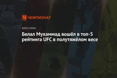 Стивен Томпсон - Мухаммад Белал - Белал Мухаммад вошёл в топ-5 рейтинга UFC в полутяжёлом весе - championat.com - США - Бразилия - Польша