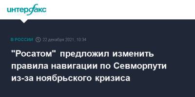 Владимир Панов - "Росатом" предложил изменить правила навигации по Севморпути из-за ноябрьского кризиса - interfax.ru - Москва