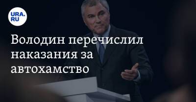 Вячеслав Володин - Володин перечислил наказания за автохамство - ura.news