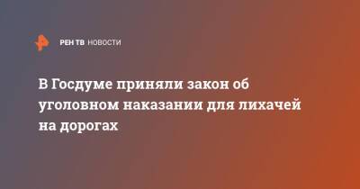 В Госдуме приняли закон об уголовном наказании для лихачей на дорогах - ren.tv - Россия
